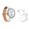 SMARTWATCH HUAWEI GT 5 LEATHER STRAP 41MM (55020DJTFREE) WHITE &amp; FREEBUDSSE 2 CERAMIC WHITE